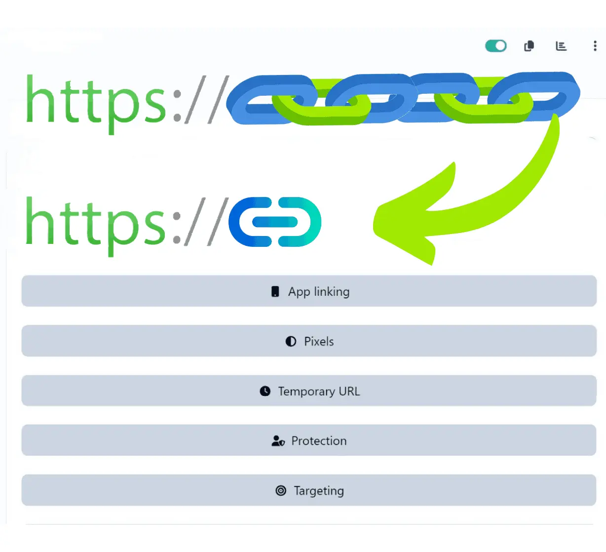 Screenshot of the app short URL editing page